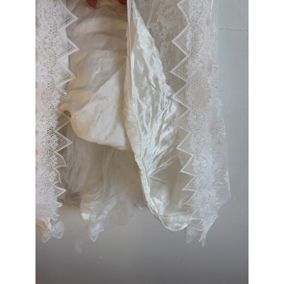 Vtg Jessica McClintock Gunne Sax Girls 10 Prairie Dress Cottagecore White Lace - Picture 6 of 10
